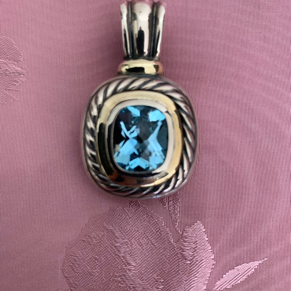 David Yurman  Blue Topaz Pendant Enhancer